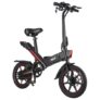 DOHIKER Y1 Folding Electric Bicycle 350W 36V Waterproof Electric Bike with 14inch Wheels 10Ah Rechargeable Battery – Black Poland （entrepot EU）