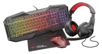 Pack gaming TRUST GXT 1180RW casque + clavier + souris + tapis